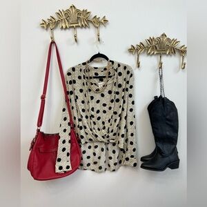 🆕MANGO Frenchy polka dot blouse S